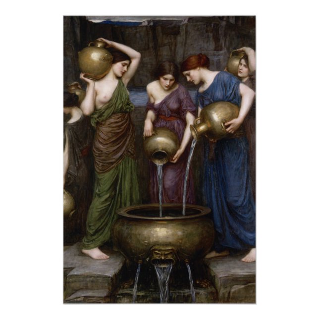 Pôster Danaides Waterhouse Vintage Art (Frente)