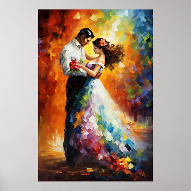 Poster Dança caleidoscópica - Casal romântico (Frente)