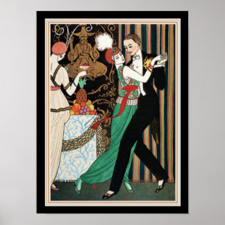 Pôster "Dança Casal" George Barbier Art Deco 12 x 16
