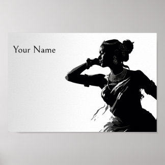 Poster Dança clássica indiana bharatnatyam
