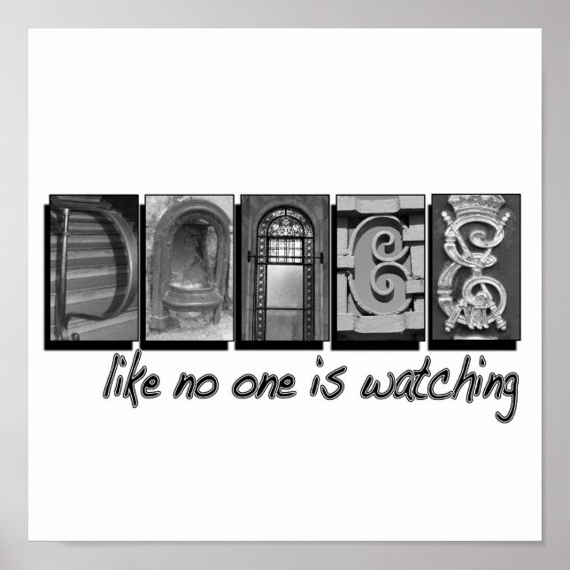 Poster Dança Como Ninguém Está Assistindo, Letra PIcture (Frente)