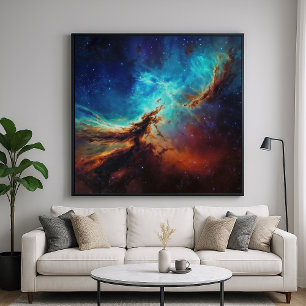 Poster Dança Cósmica - Arte Espacial Painterizada