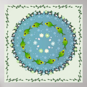 Pôster Dança da água de peixes