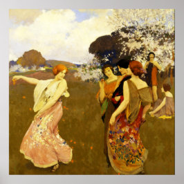 Poster Dança da primavera, Arthur F. Mathews 