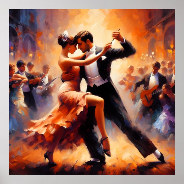 Poster Dança Dançarina Dançarina de Sala de Balança Swing (Frente)