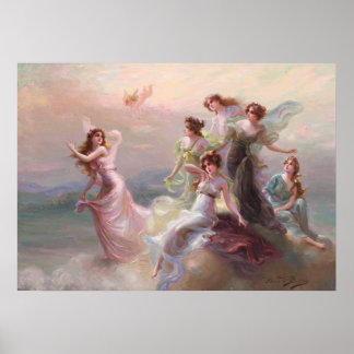 Poster Dança das Ninfas e do Cupido por Édouard Bisson