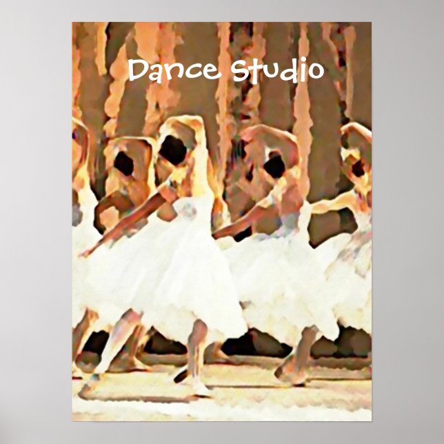 Poster Dança De balé Em Ballerinas Palcos (Frente)