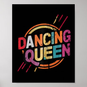 Poster Dança De Disco Do Partido Rainha Dançando Para Mul