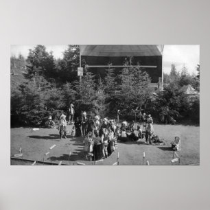 Pôster Dança de guerra indiana de Astoria, Oregon no