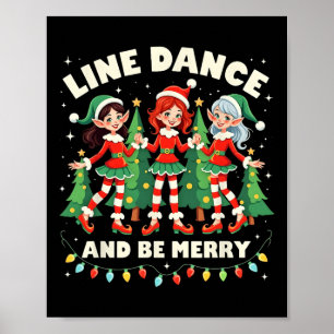 Poster Dança De Linha E Seja Merry Xmas Cute Os Dançarino