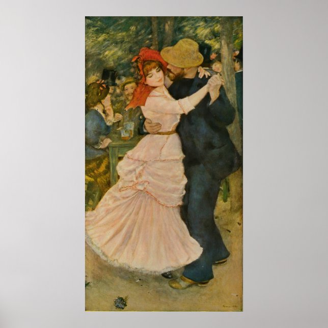 Poster Dança de Pierre-Auguste Renoir em Bougás (1883) (Frente)