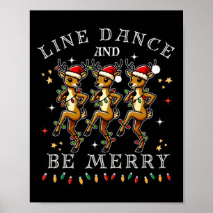 Poster Dança De Rena E Feliz Natal Festivo