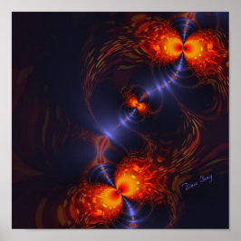 Pôster Dança Divertida dos Olhos - Indigo e Dourada Visão