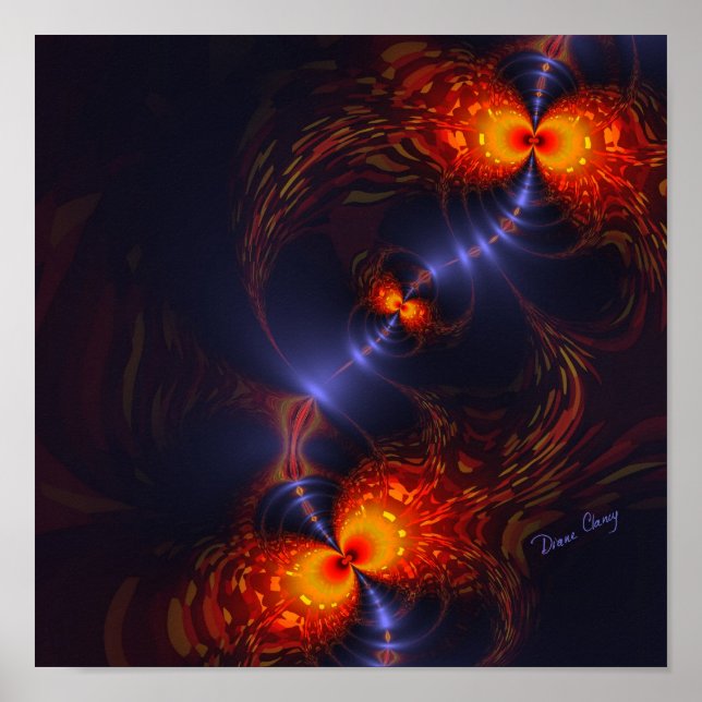 Pôster Dança Divertida dos Olhos - Indigo e Dourada Visão (Frente)