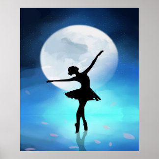 Poster Dança do balé na Lua | Oferta Útil, Presente Vinta