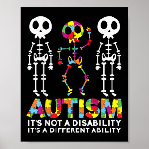 Poster Dança do crânio Autismo Sensibilização Mãe Criança
