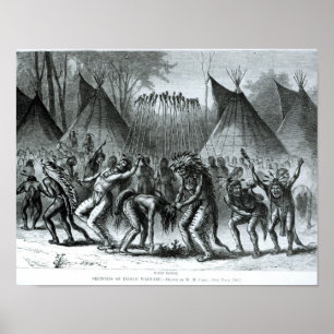 Pôster Dança do Escalpo de 'Esboços de Guerra Indígena'