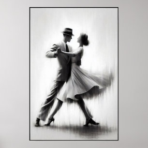 Poster Dança Elegante Abstrato Swing