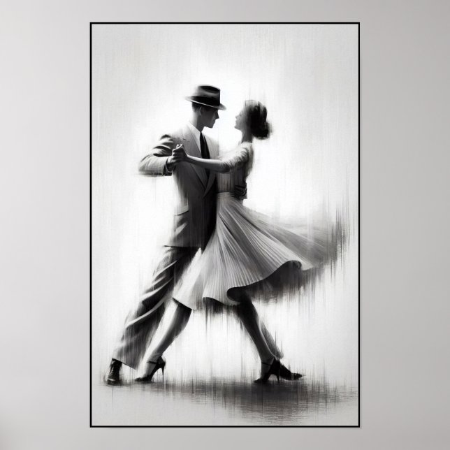Poster Dança Elegante Abstrato Swing (Frente)