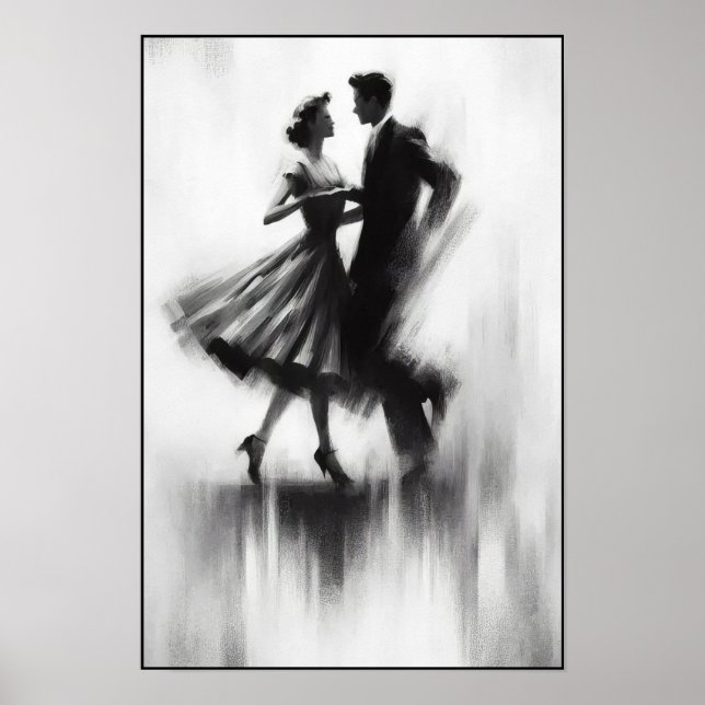 Poster Dança Elegante Abstrato Swing (Frente)