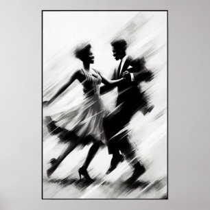 Poster Dança Elegante Abstrato Swing