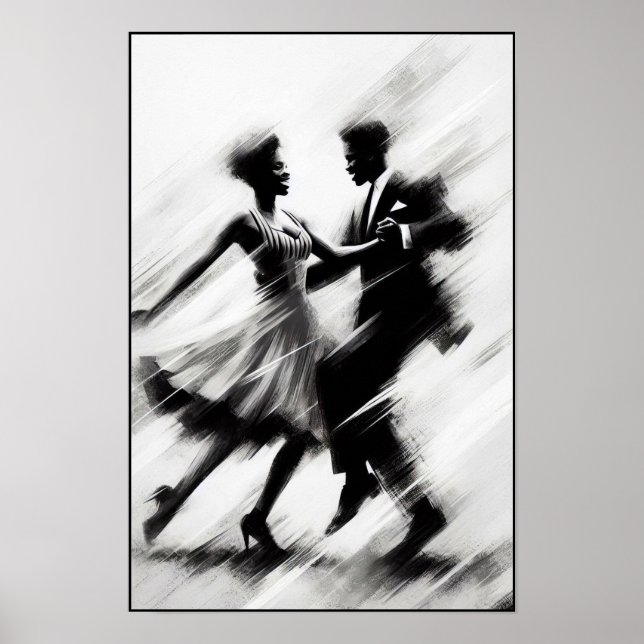 Poster Dança Elegante Abstrato Swing (Frente)
