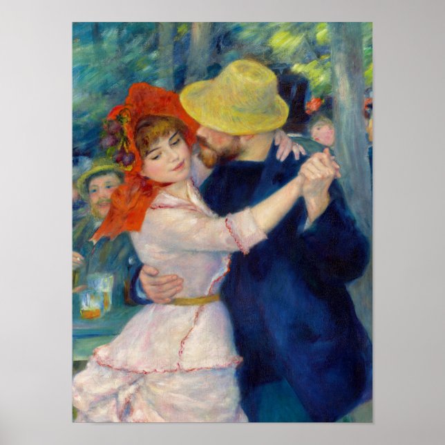 Poster Dança em Bougás, Casal de Pierre-Auguste Renoir (Frente)
