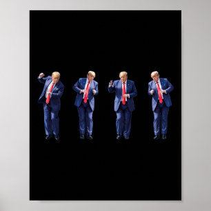 Poster Dança engraçada de Trump Dançando como um réu Vote