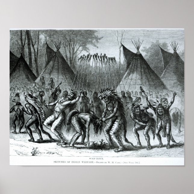 Pôster Dança escalpada de 'Sketches of Indian Warfare' (Frente)