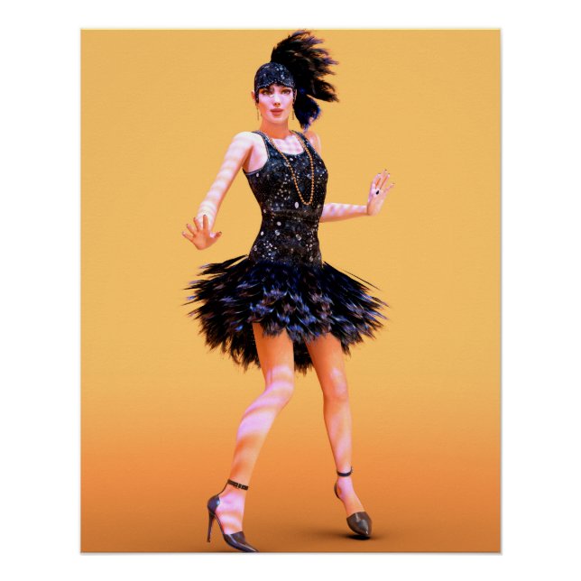 Pôster Dança Flapper Vintage (Frente)