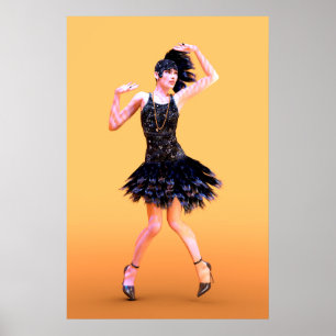 Pôster Dança Flapper Vintage