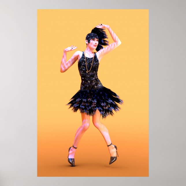 Pôster Dança Flapper Vintage (Frente)