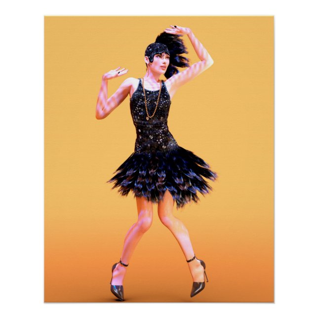 Pôster Dança Flapper Vintage (Frente)