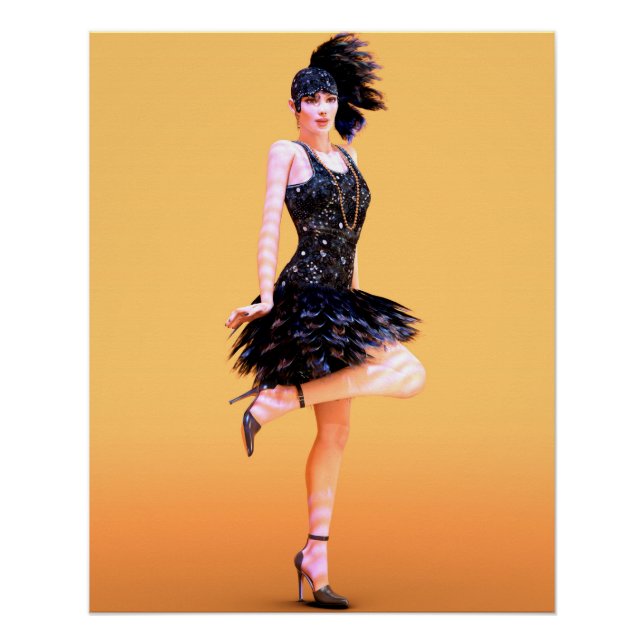 Pôster Dança Flapper Vintage (Frente)