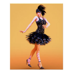 Pôster Dança Flapper Vintage