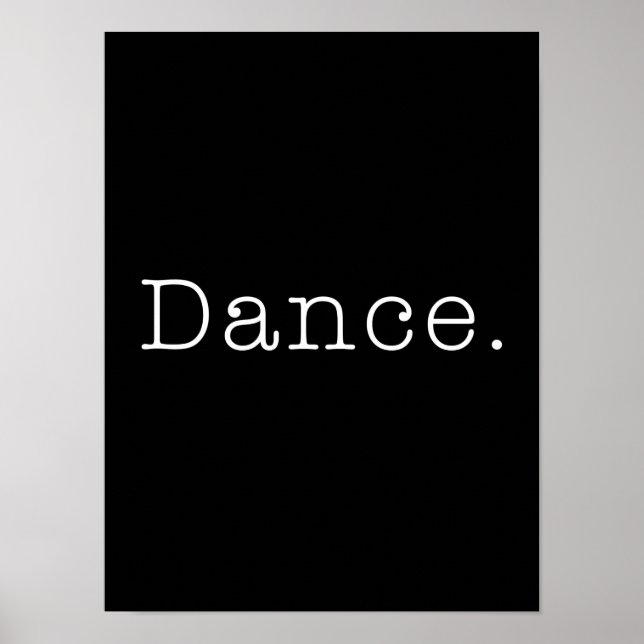 Poster Dança. Modelo de Citação de Dança Preta e Branca (Frente)