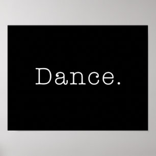 Pôster Dança. Modelo preto e branco das citações da da
