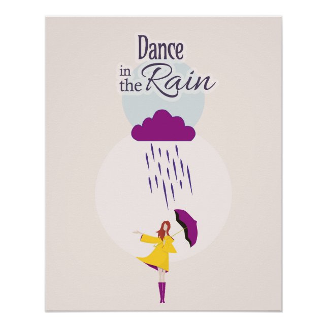 Pôster Dança na Chuva | Poster de Cotação Motivacional (Frente)