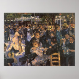 Pôster Dança no Le Moulin de la Galette por Pierre Renoir
