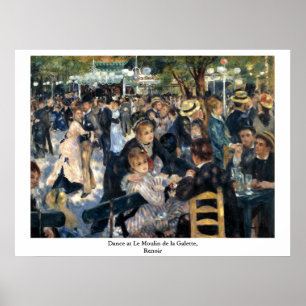 Pôster Dança no Le Moulin de la Galette por Renoir
