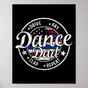 Poster Dança pai Vintage Dançarina Americana Dançando Pai