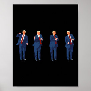 Poster Dança Trump Engraçado Pro Trump 2024 Vote Trump Pr