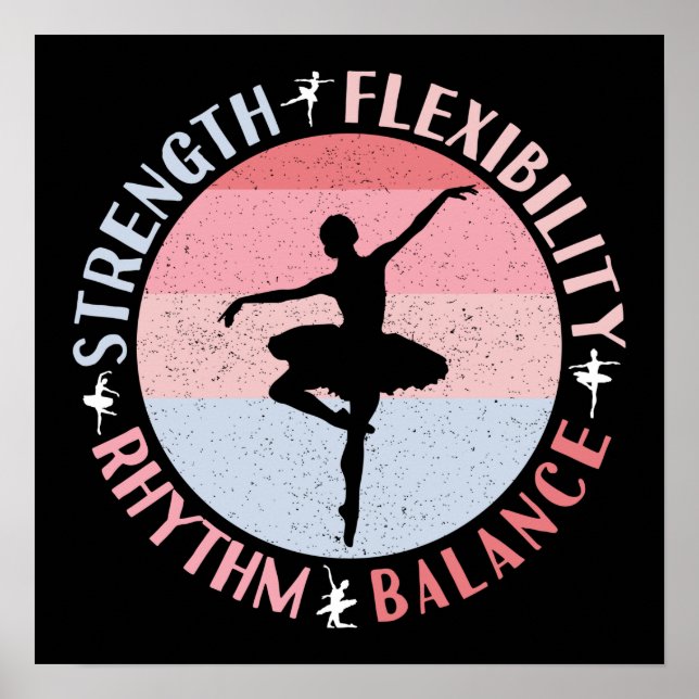 Poster Dançador de Balé Ballerina - Valores de Mindset (Frente)