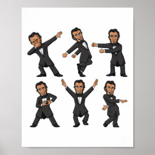 Poster Dançando Abraham Lincoln 4 De Julho Meninas Crianç