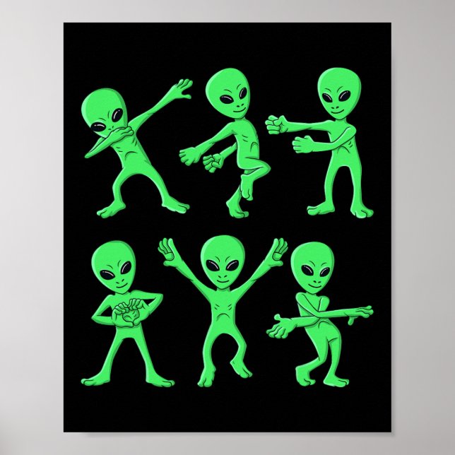 Poster Dançando Aliens Dançando Desafio Meninas Crianças  (Frente)