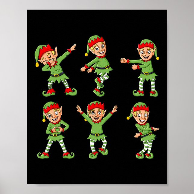 Poster Dançando Elf Dance Challenge Meninas Crianças Xmas (Frente)