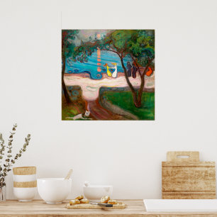Poster Dançando em uma margem   Edvard Munch  
