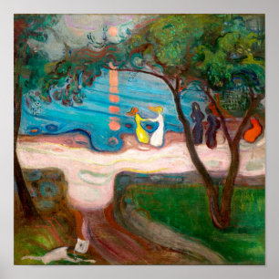 Poster Dançando em uma margem Edvard Munch