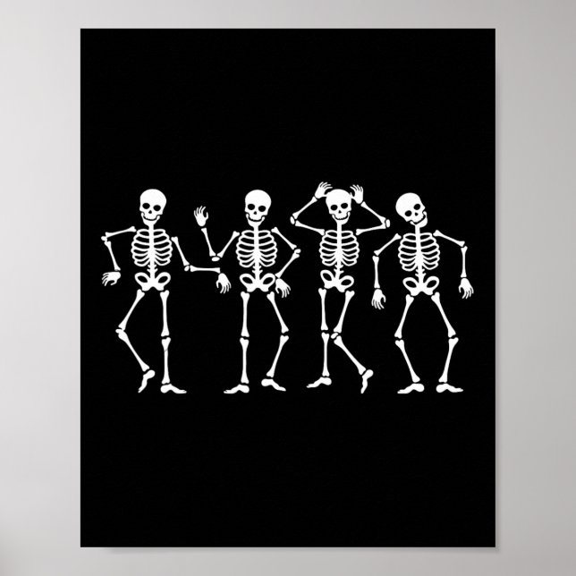 Poster Dançando esqueletos Desafio de dança de Halloween  (Frente)