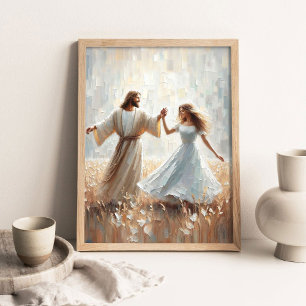 Poster Dançando Juntos, Pintura Cristã, Jesus e Ele